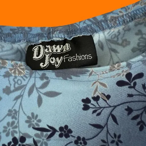 90's vintage blue paisley floral bodycon high slit maxi dress MEDIUM - Picture 8 of 8